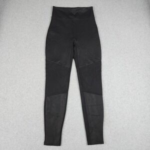 Assets by Spanx Leggings Womens M Black Red Hot Label Paneled High Rise Stretch